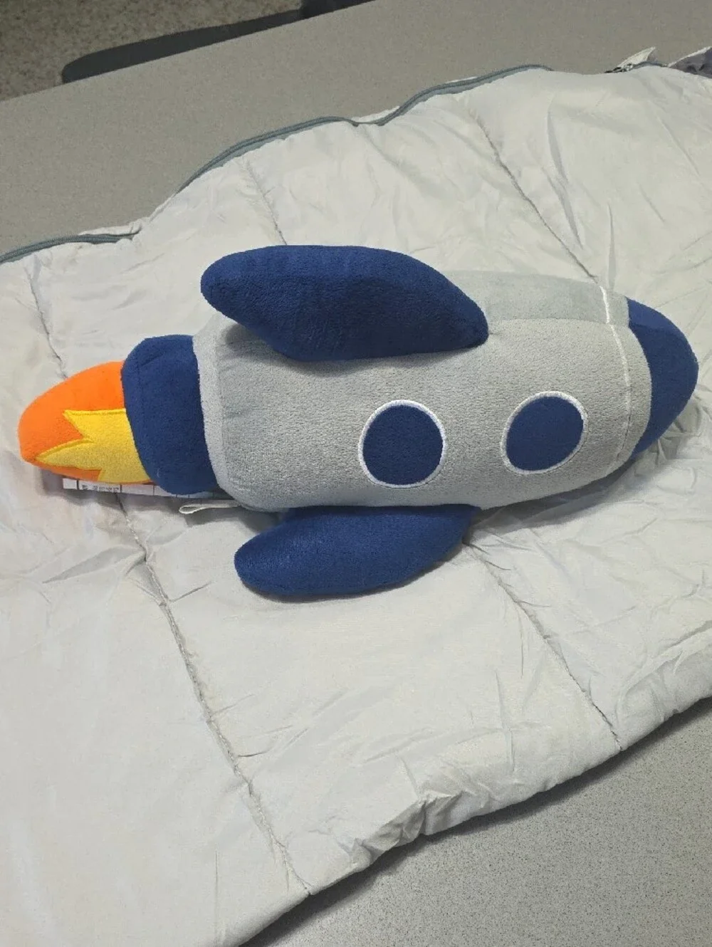 Ozark Trail Kids Rocket Sleeping Bag in Gray with Red & Orange Flame Accents
